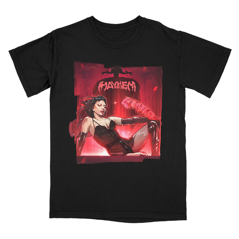 Lady Gaga Mayhem Ball graphic t-shirt front view
