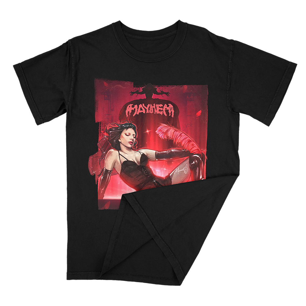 Lady Gaga Mayhem Ball graphic t-shirt folded view
